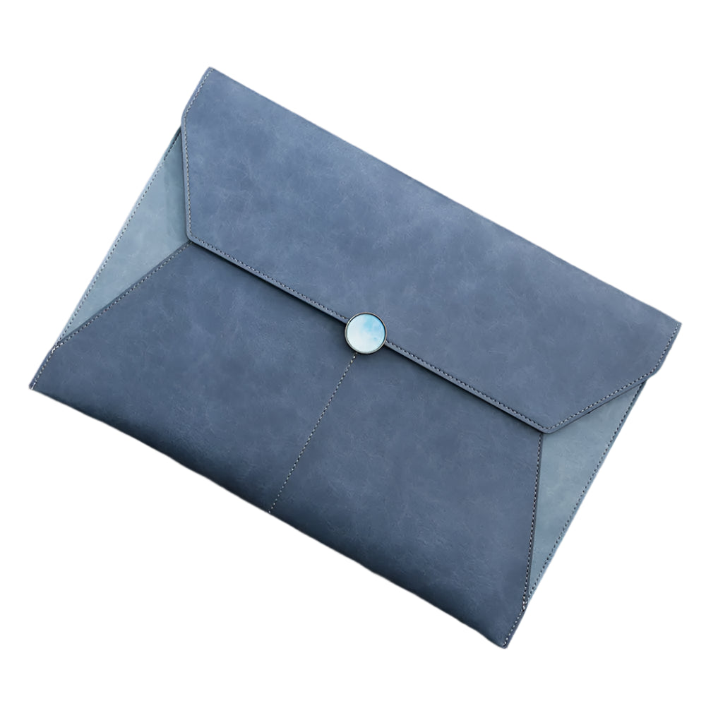 Hemasa A4 Leather File Folder Large Document Bag Business Briefcase Magnetic Button Waterproof Laptop Cases Office Organizer