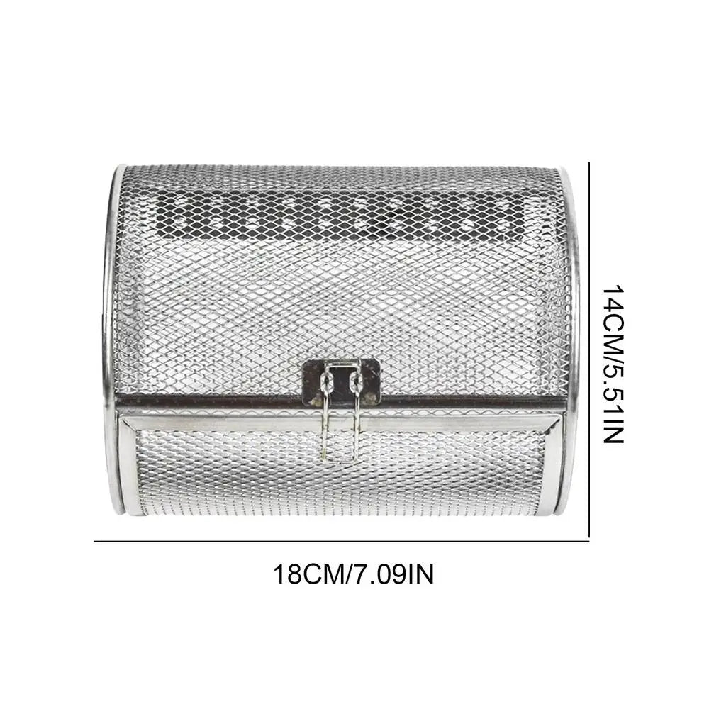 Tejesa Stainless Steel Oven Rotating Round Grill Cage Nuts Coffee Beans Baking Basket for Barbecue Air Fryer Rotisserie Accessories