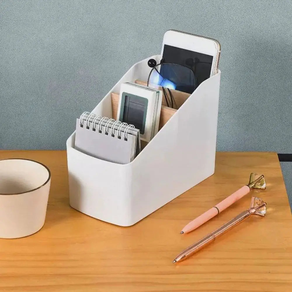 Multipurpose Desktop Storage Box TV Remote Holder  Wooden Table Organizer For Bedroom Living Room Household Detachable Partition