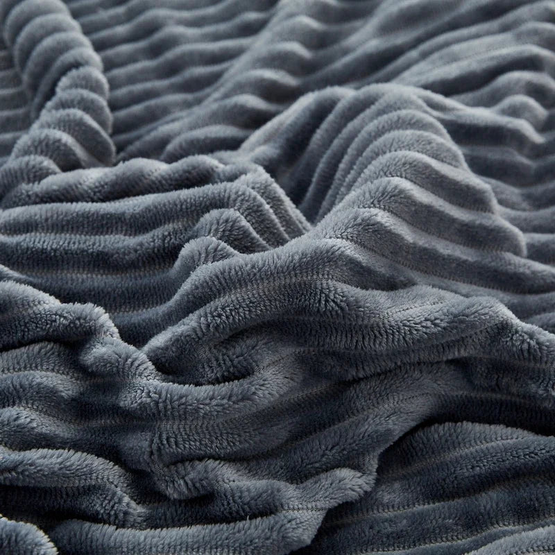 Grey Winter Warm Coral Fleece Fitted Sheet Elastic Mattress Cover Fluffy Plush King Size Bedding Home Textiles