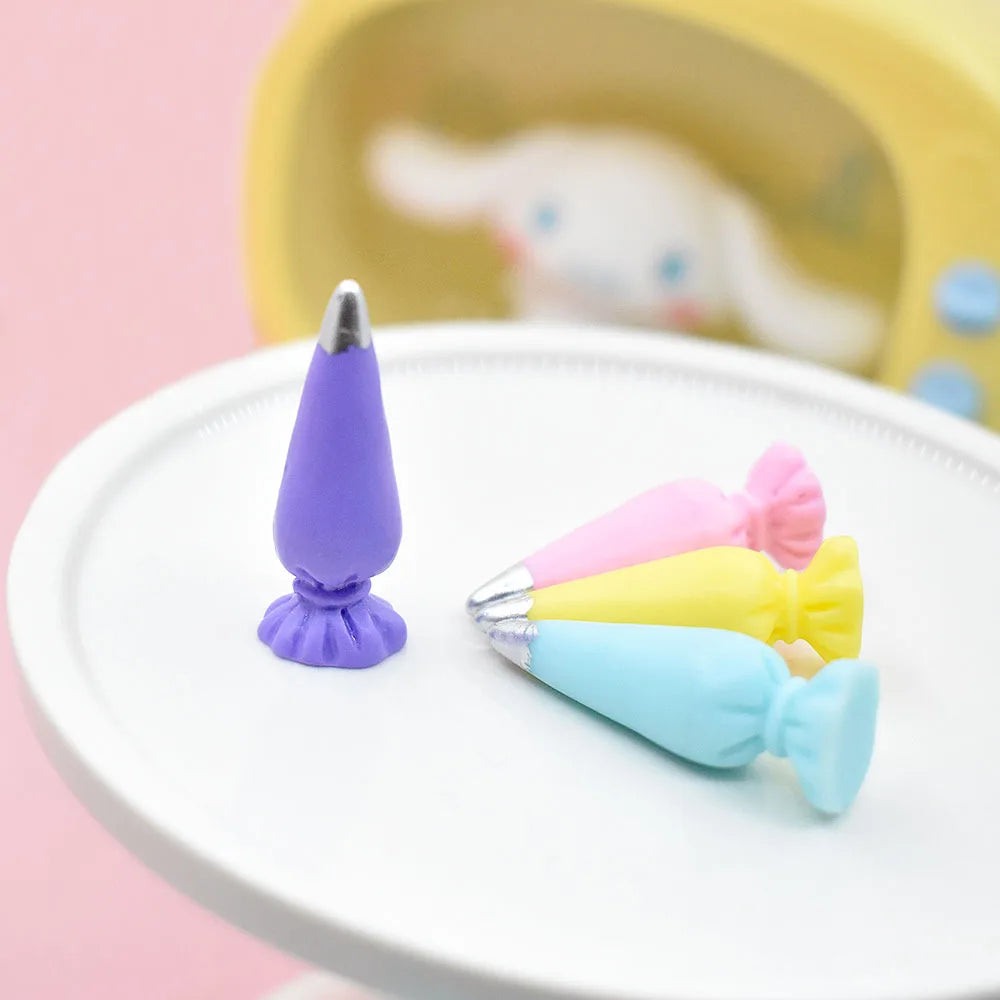 10pcs Macaroon Resin Decorating Bag Decoration 3d Miniature Dollhouse Scrapbooking Accessories Embellishments Kawaii Craft DIY