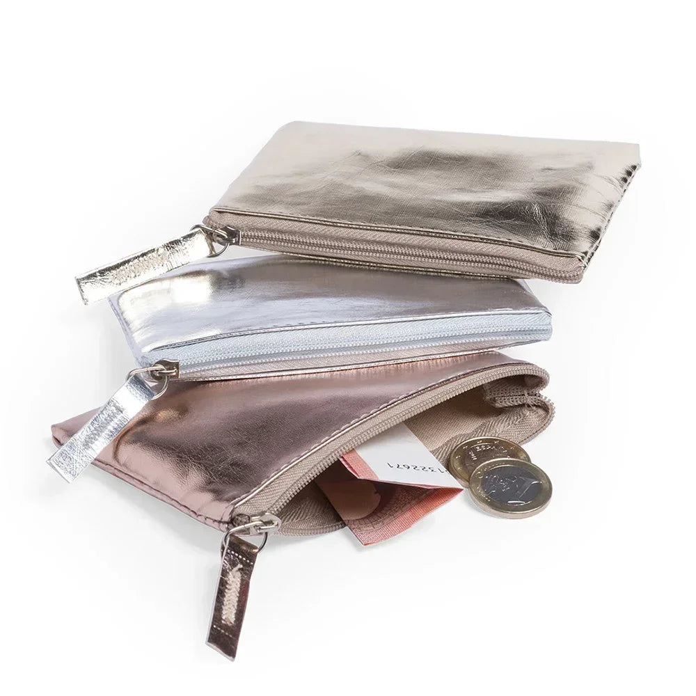Hemasa Mini PU Leather Wallet Coin Purse Key Bag Key Holder Pocket Storage Bag Transparent Zipper Waterproof Portable Thin Coin Pouch