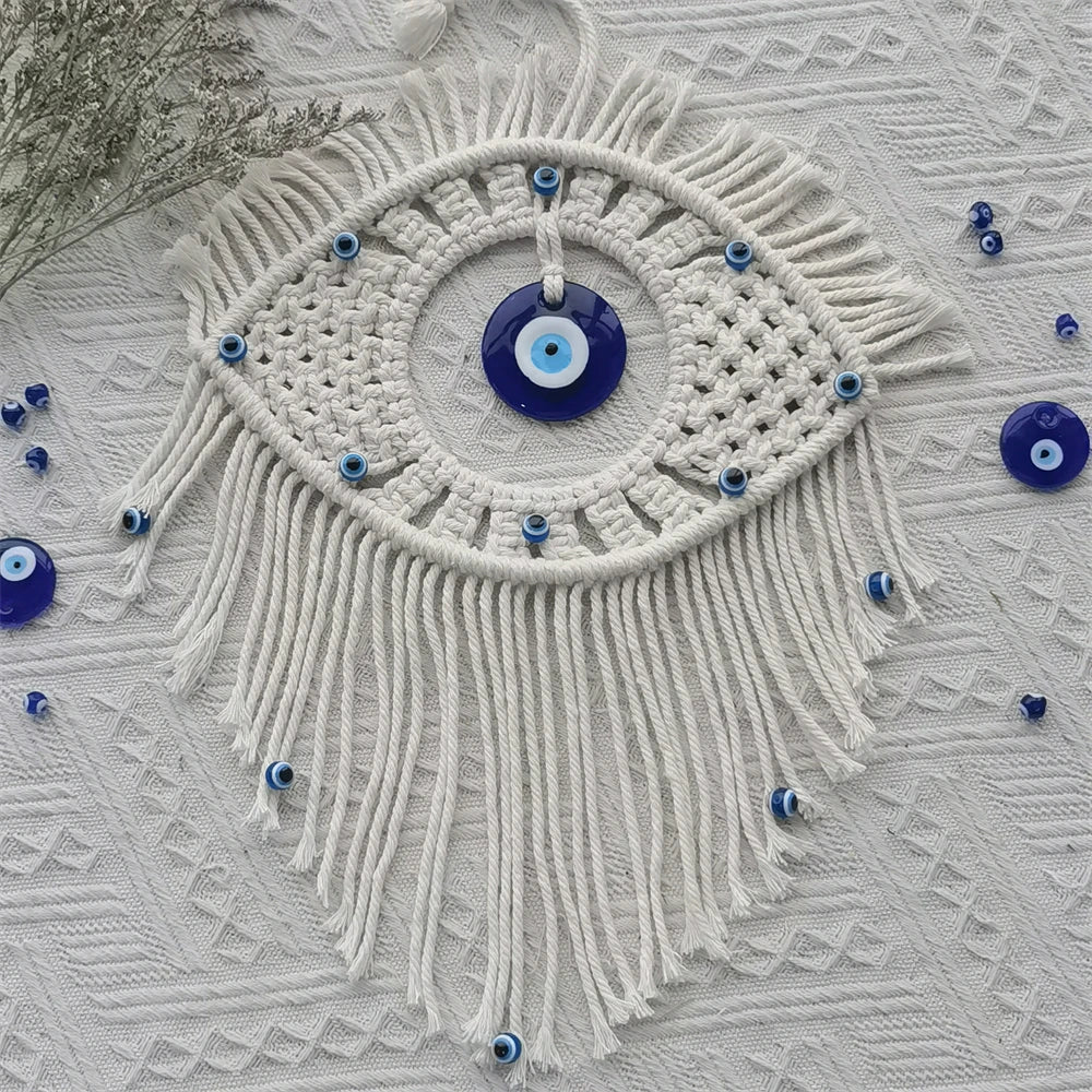 Tejesa  Turkish Blue Evil Eye Wall Tapestry / Home Decor