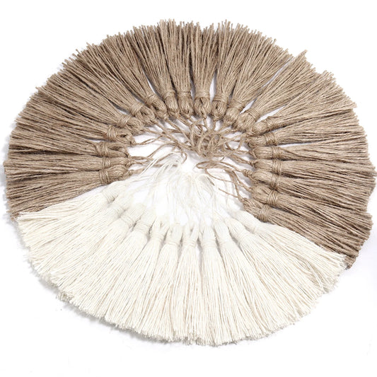 5 pcs/Pack Soild Color Tassels Handmade Silky Floss Fringes with Cord Loop for DIY Jewelry Bookmark Clothing Craft Decoration