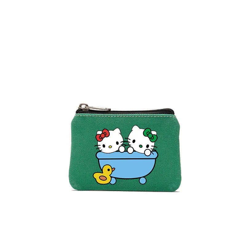 Cartoon Hellos Kittys Coin Purse Canvas Bag Card Bag Simple Fabric Coin Small Bag Cotton Storage Bags for Children's Gifts