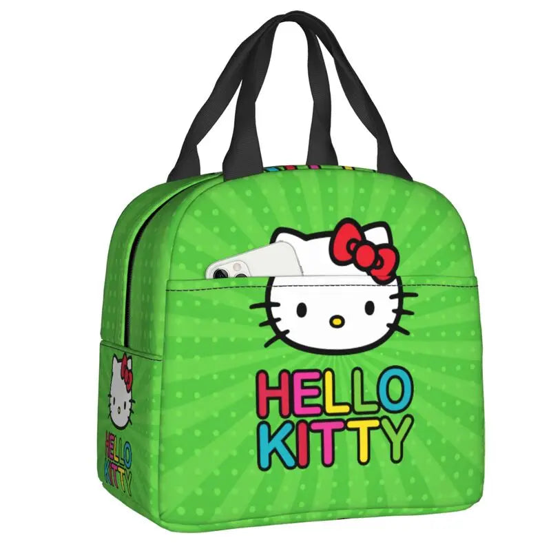 Hemasa  Hello Kitty Cat Lunch Bag Leakproof Cooler Thermal Insulated Bento Box For Women Kids Picnic Travel Food Tote Bags