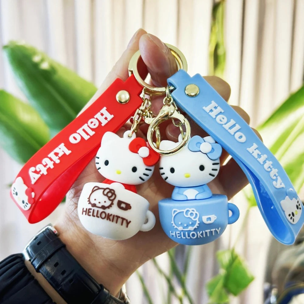 Sanrio Hello Kitty Key Chain Women Cute Cartoon Kuromi Keychain Girl Schoolbag Shoulder Bag Car Keyring Kid Children Kawaii Gift