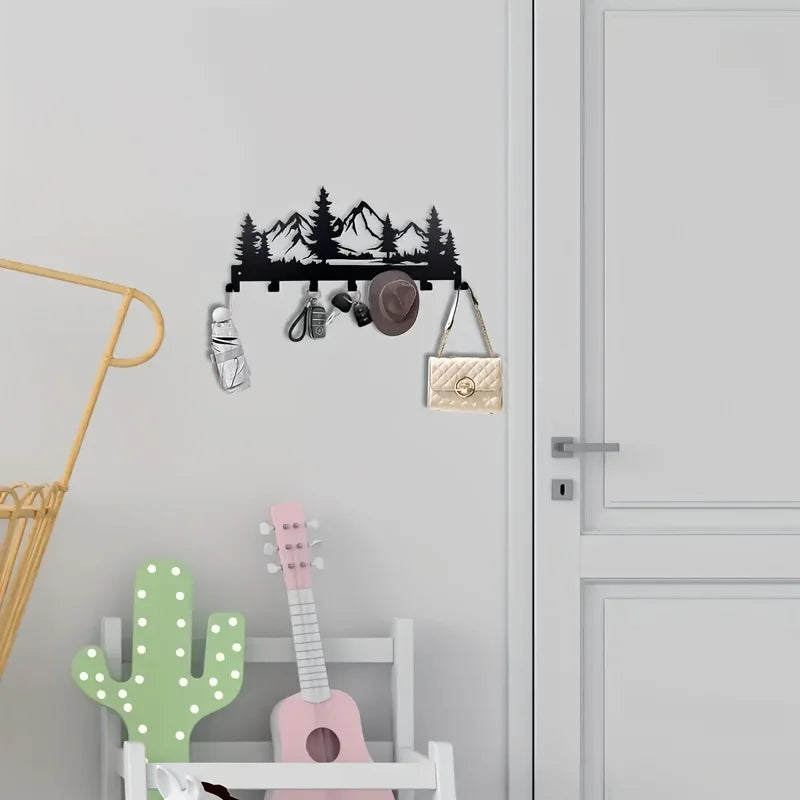 Tejesa 1-2PCS Easy Install Wall Mount Forest Key Hook  / Charming Metal Design for Towels, Hats & Purses | Stylish Entrance & Bathroom