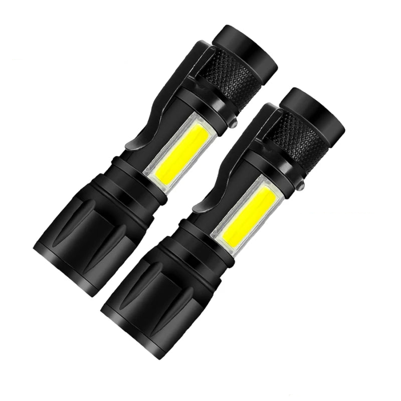 Hemasa LED Powerful Flashlight Rechargeable Multi Functional for Long Range Portable Outdoor Home Mini Flashlight with Cap Clip