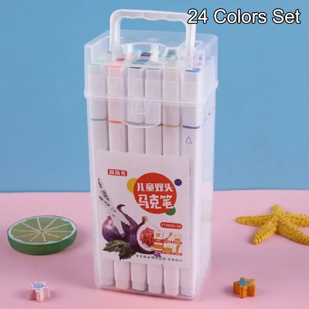 12-36 Colors Art Marker Pens Double Head Set Paint Manga Brush for Girls Highlighter Office School Students Supplies Stationery