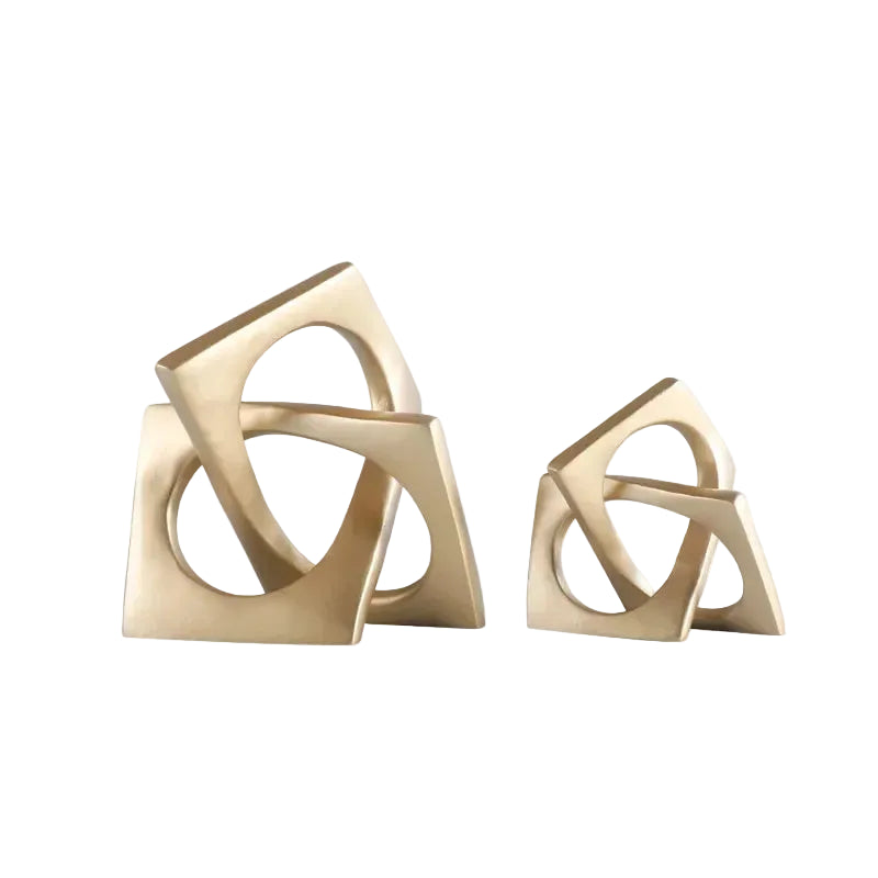 Tejesa Abstract Geometric Distortion Ornaments Crafts Desk Decoration Golden Square Collar Artwork Statue Room Aesthetics Decor