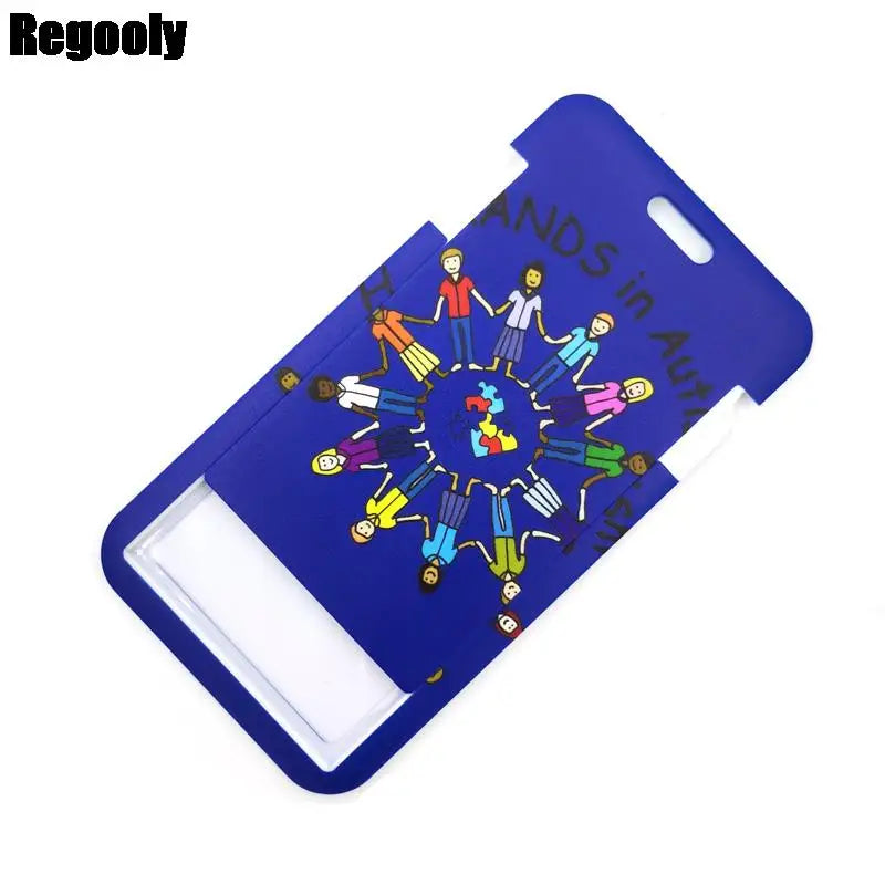 Autism Pattern Anime Lanyard Badge Holder ID Card Lanyards Mobile Phone Rope Key Lanyard Neck Straps Keychain Key Ring