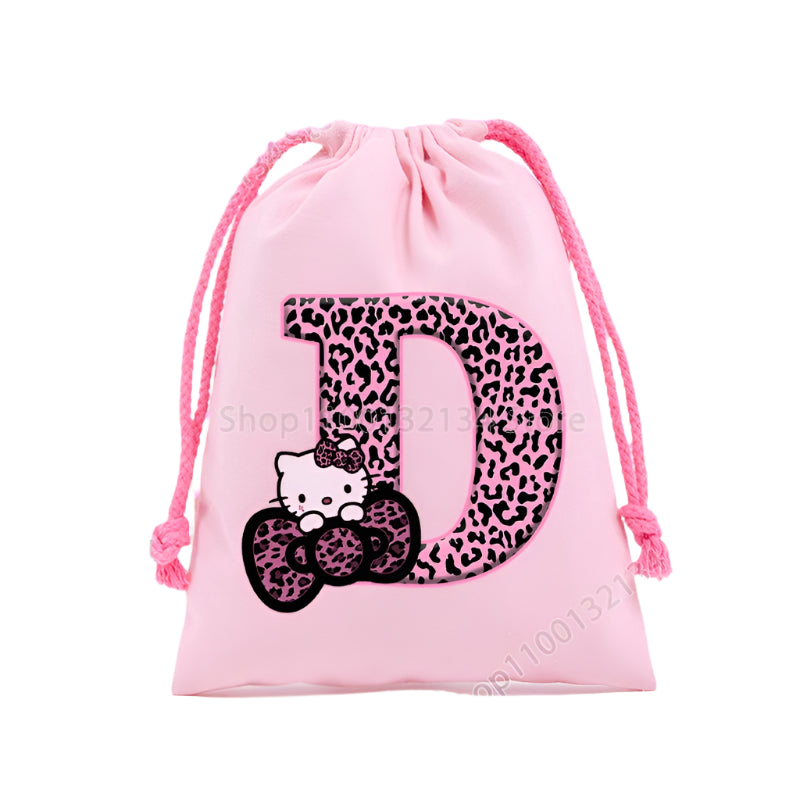 Sanrio Hello Kitty Drawstring Bagfor  Kids /Anime Letter Printed Bags Cookies Candy Storage Bag Wedding Jewelry Gift Bag