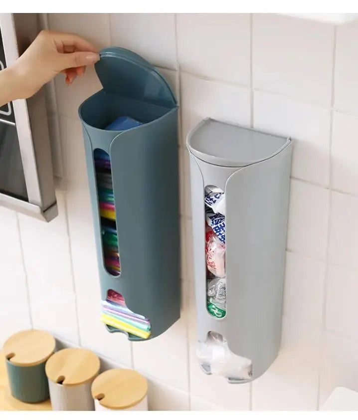Wall Hanging Garbage Bag Storage Box Kitchen Plastic Bag Holder Organizer Bathroom Trash Bag Bucket Dispenser Kitchen Accessory