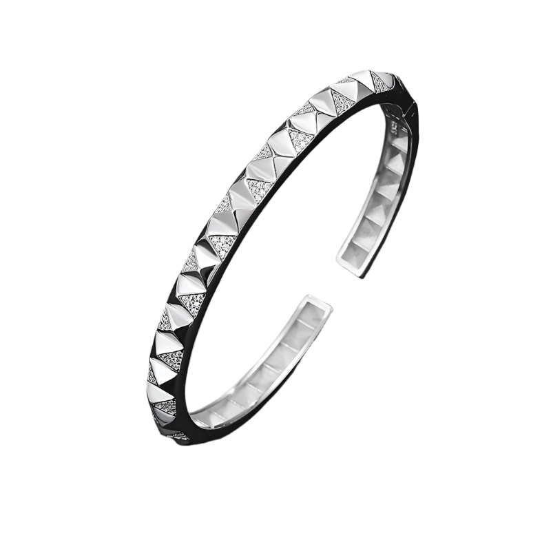 Hemasa Real Moissanite Cuff Bracelet For Men Women 925 Sterling Silver Diamond Open Bangle
