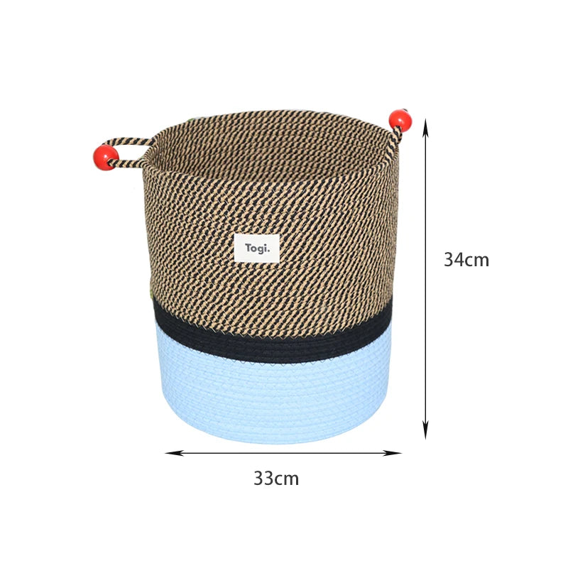 Tejesa  Cotton Rope Faion Color Blo Design Woven Laundry Clothes Storage Basket Home Batoom Use Dir Clothes Basket