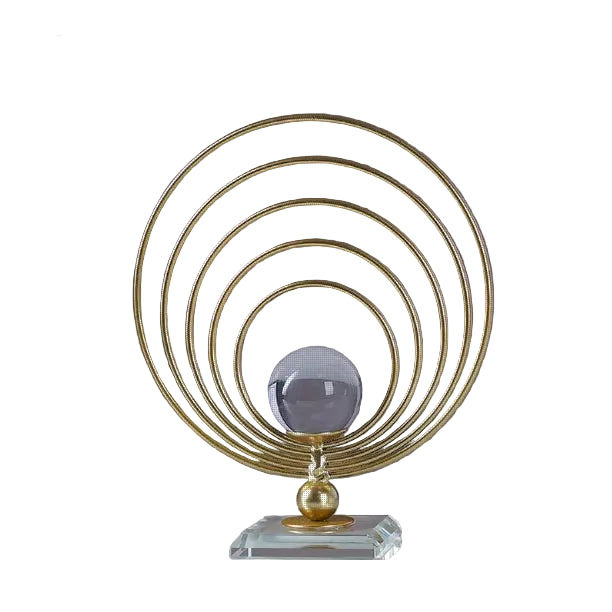 Hemasa Geometric Metal Figurines/ Crystal Ball Model Decorative Crafts/Living Room Desktop Ornaments/ Home Decorati