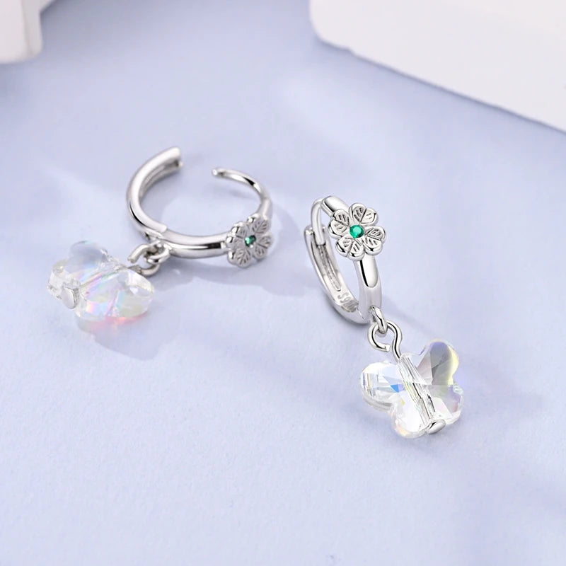 2025 Women's Earrings 925 Silver Butterfly Series Luxury Jewelry CZ Color Party Anniversary Gift