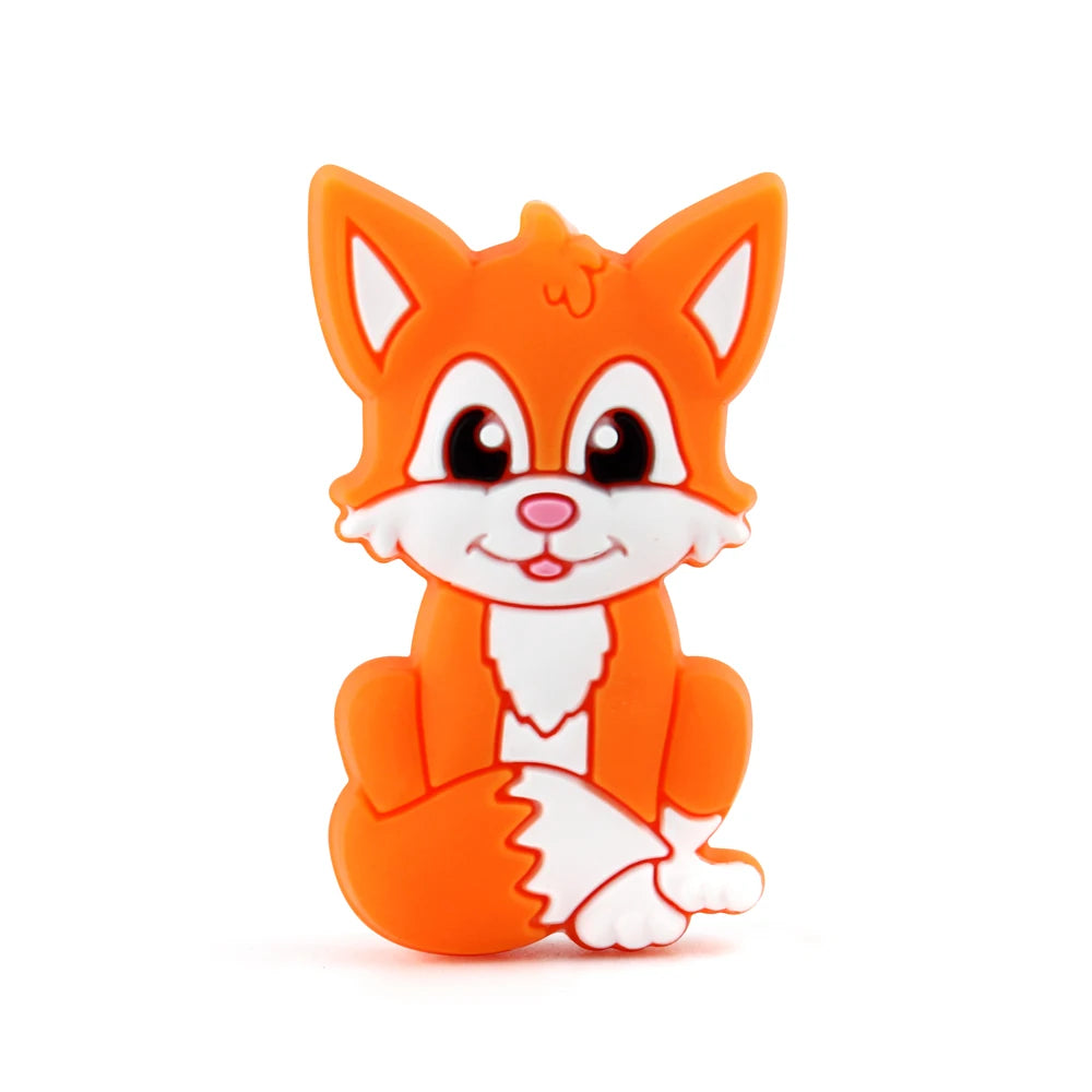 5/10 New Silicone Beads Animal Fox Shape Focal Beads For Jewelry Making DIY Bracelets Keychain Necklaces Jewelry Accessories
