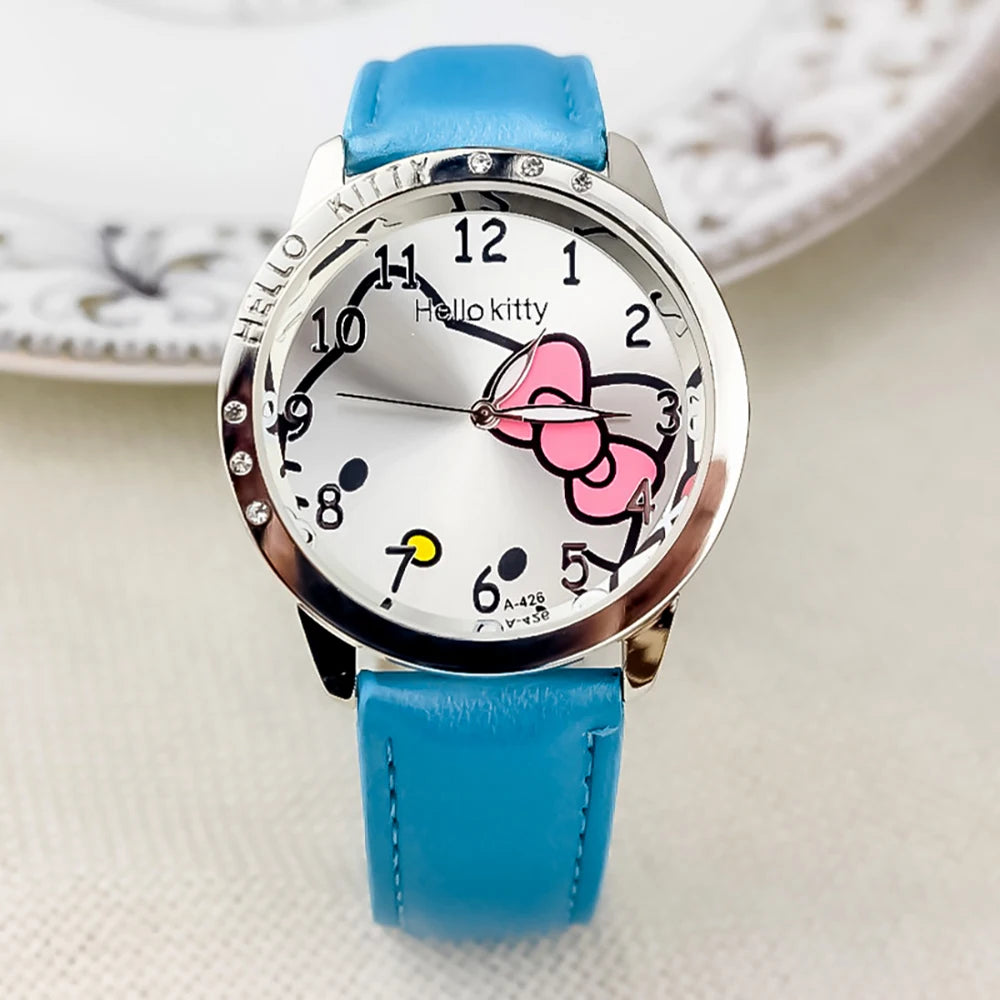 Hello Kitty Girls Kids Quartz Watch Women Children Casual Waterproof Sanrio Cartoon Watches Fashion WristWatch Birthday Gifts