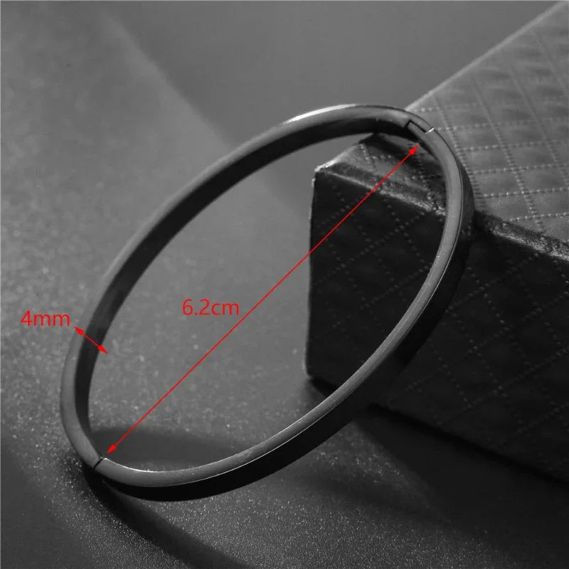 2024 Bangles Chain Bracelet for Men Stainless Steel Men Jewelry Flat Bracelets Gold Color Waterproof Charm Bracelet for Women