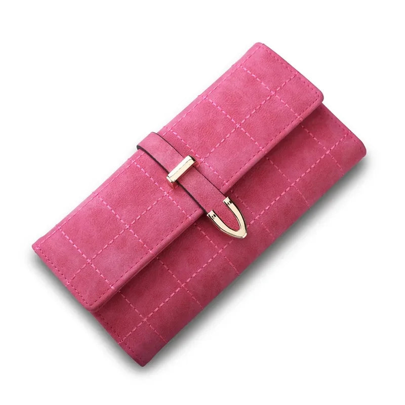 Tejesa Women's Long Wallet Embroidered Vintage Frosted Cover Tri-fold Large Coin Purse / Money Bag