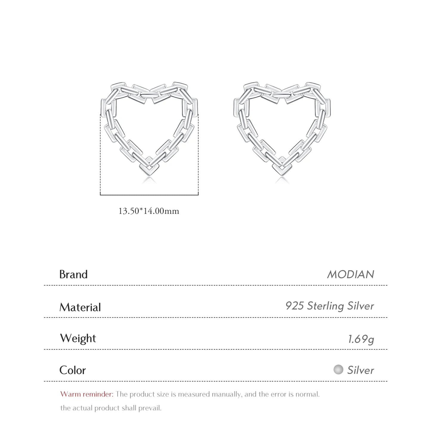 MODIAN Genuine 925 Sterling Silver Classic Hearts Lock Hoop Earrings For Women Romantic Earrings Fine Hypoallergenic Jewelry
