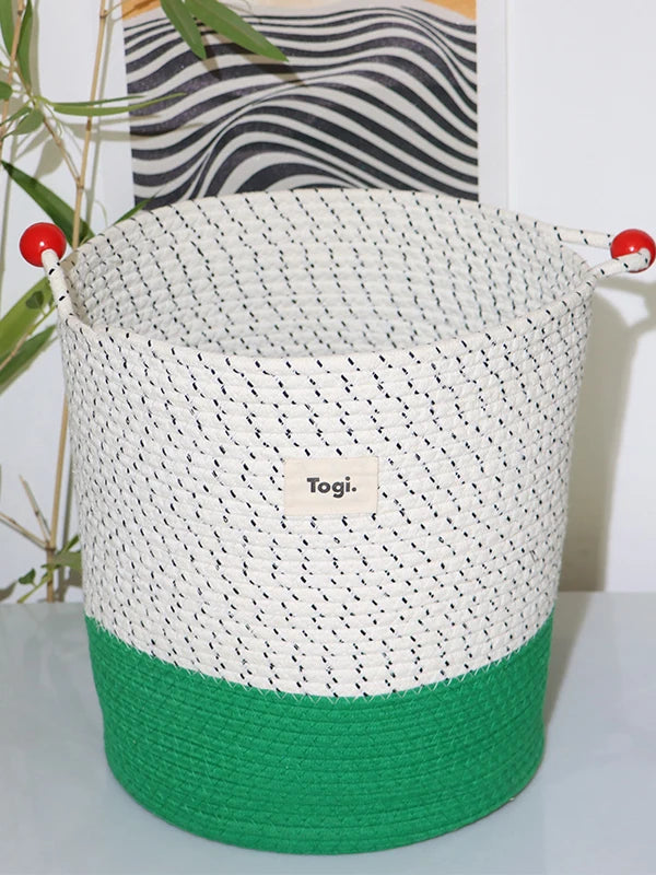 Tejesa  Cotton Rope Faion Color Blo Design Woven Laundry Clothes Storage Basket Home Batoom Use Dir Clothes Basket