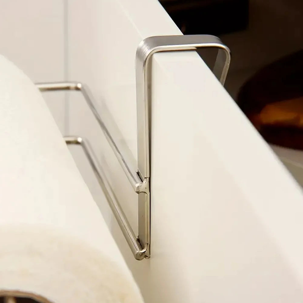 Tejesa Kitchen paper towel holder Stainless steel nail free punch free wall mounted metal toilet roll holder
