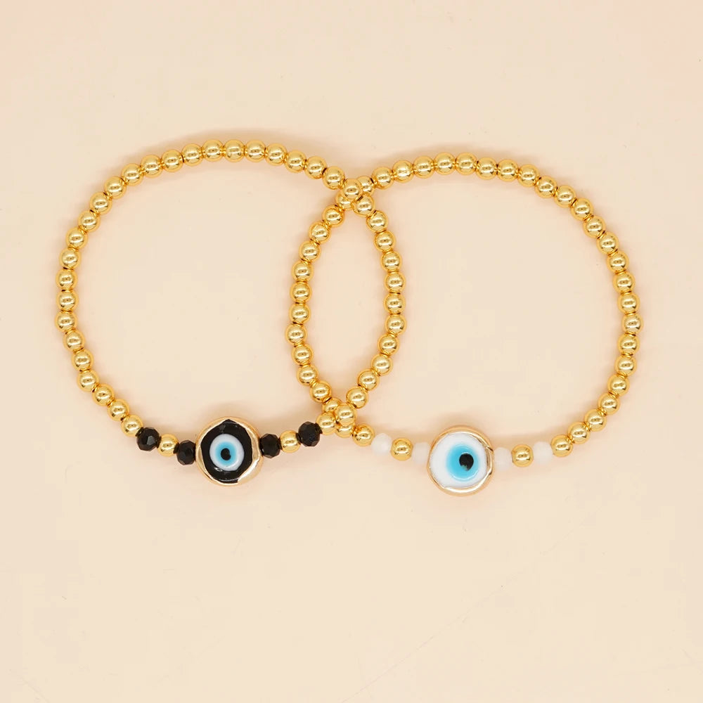 Go2boho Gold Bead Bracelets For Women Evil Eye Charm 2023 New In Summer Fashion Jewellery Accessories