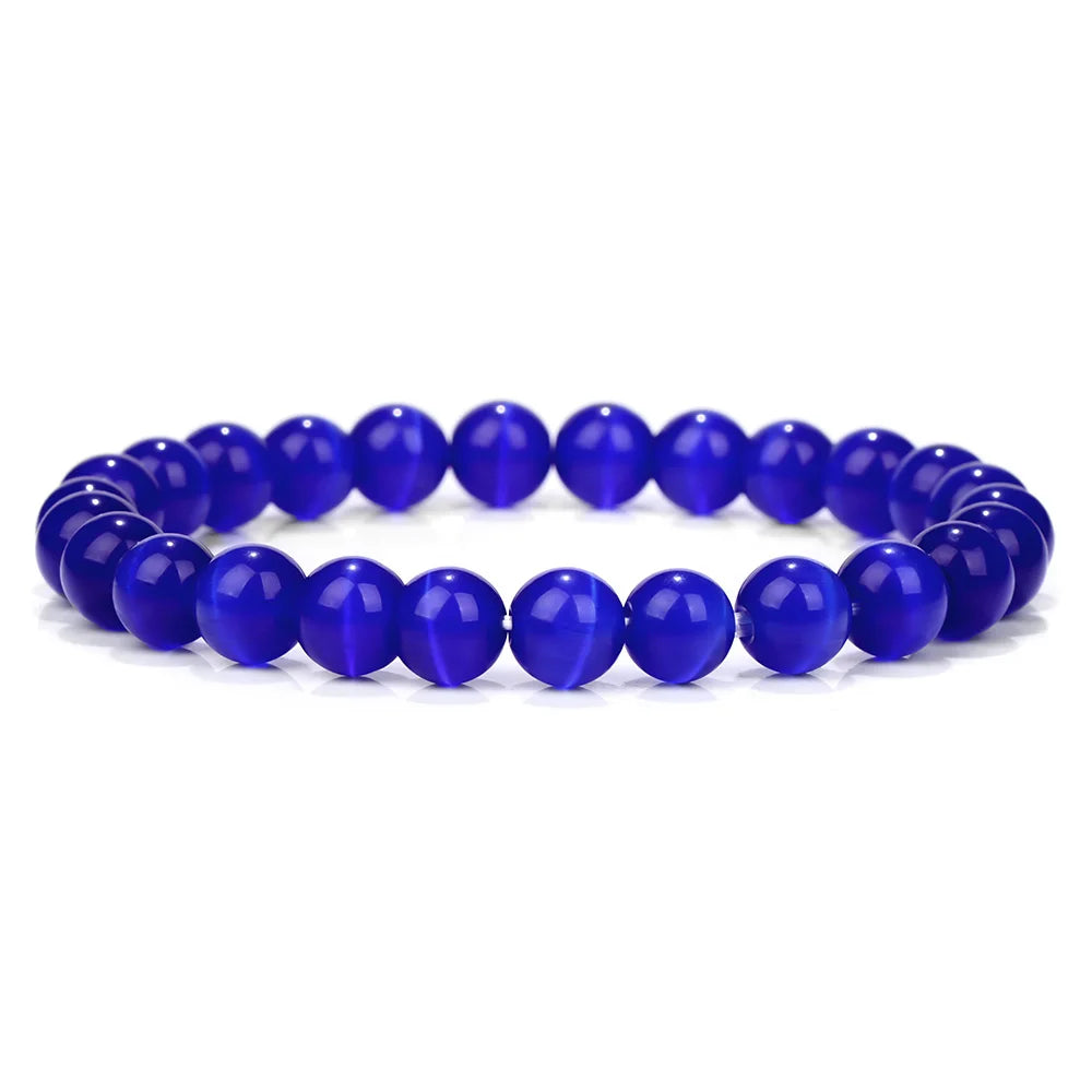 Hemasa Multicolor  Cat Eye Beads Heart Charm Bracelet & Bangle For Women Men Jewelry