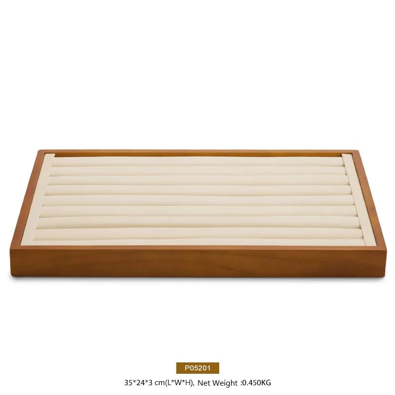 MISHITU Wooden Storage Tray Ring Necklace Bracelet Storage Tray Jewelry Display Tray Multifunctional Display Home Storage Box