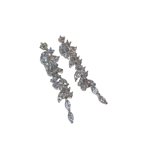Hemasa  Shiny   Rhinestone Leaves Stud Earrings For Women