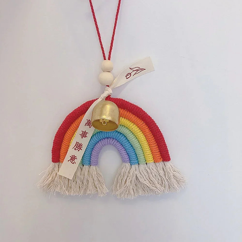 Hemasa Handmade Woven Cotton Rainbow Tassels Children'S Room Wall Hanging Holiday Decoration