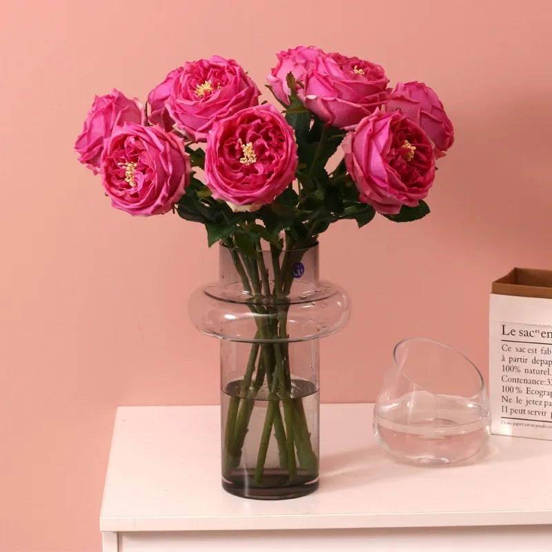 5Pc Moisturizing Rose Artificial Flowers Real Touch Rose Bridal Bridesmaid Bouquet Wedding Decor Flowers Party Home Decor Floral