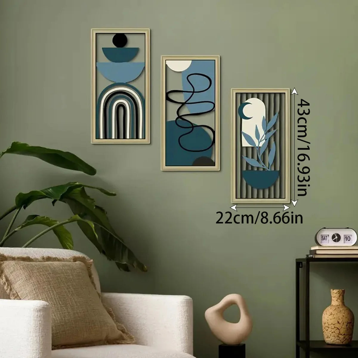 Hemasa 3pcs Wooden Wall Decor Set hollow wooden decoration, hanging wooden signs wall art decoration crafts