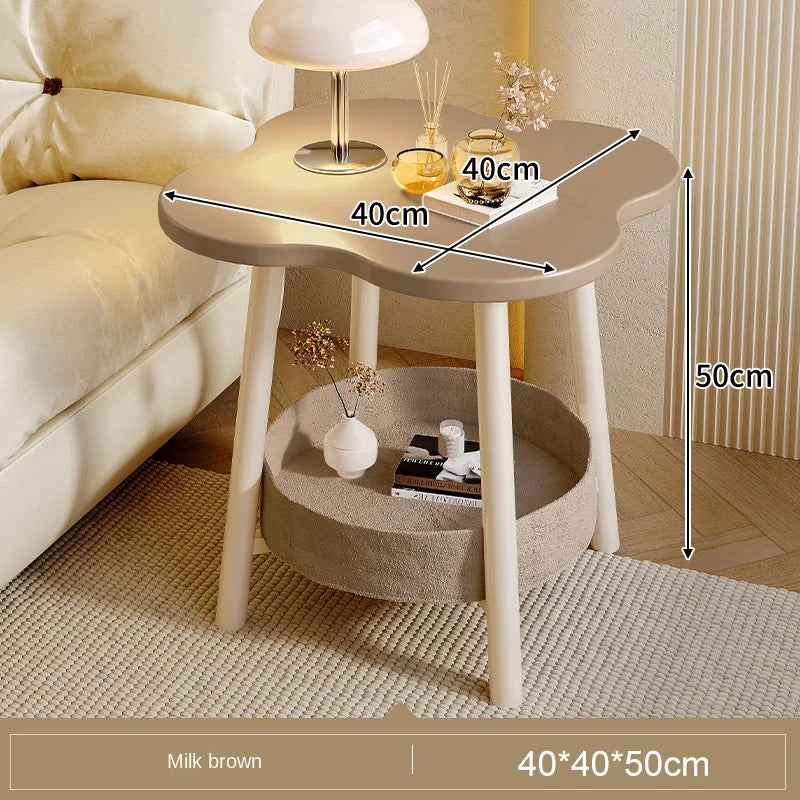 H2O Four-leaf Clover Sofa Side Several Bedroom Small Table Living Room Storage Table Creative Balcony Double Layer Coffee Table
