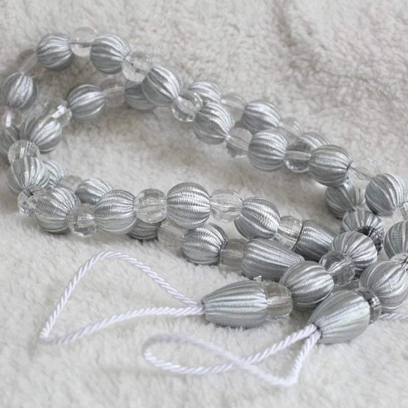 2Pcs Decorative Beaded Curtain Tiebacks Curtain Hanging Ball Buckle Tie Back Holdback Room Curtain Accessories Home Decor
