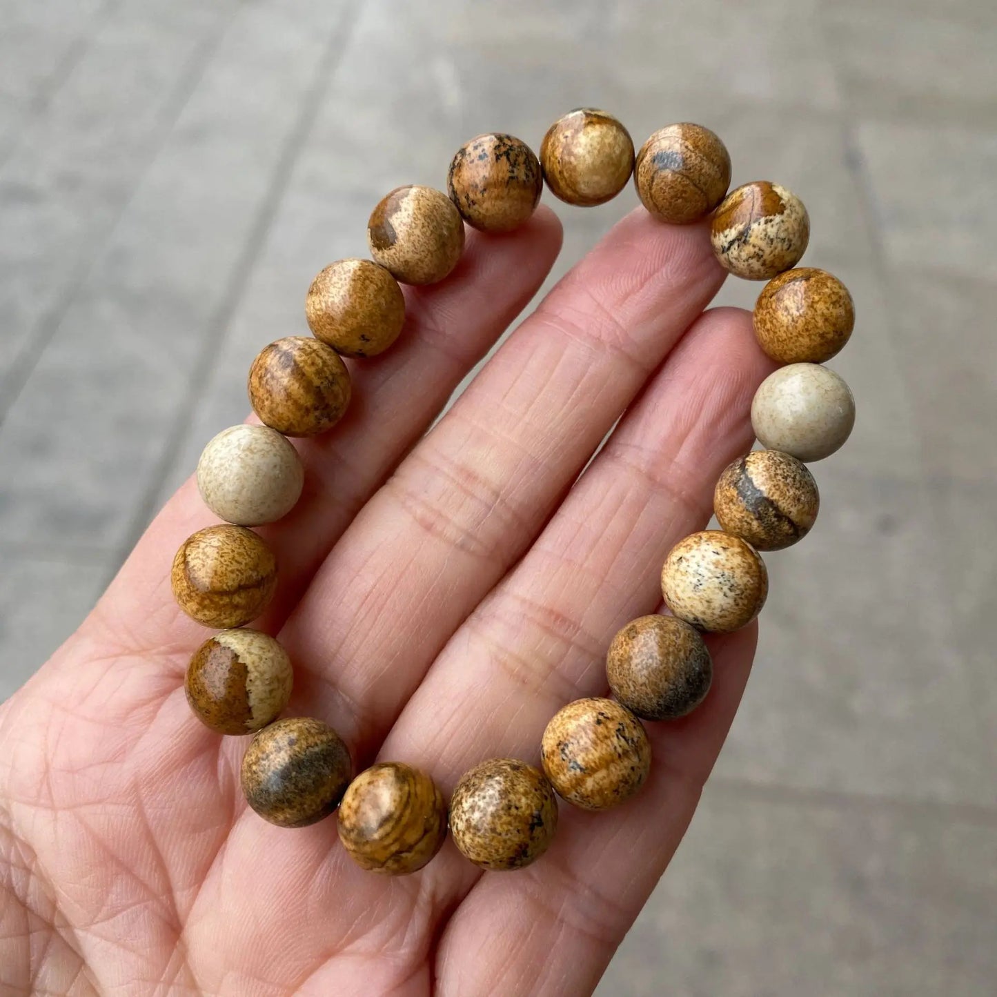 Hemasa  Jasper Quartz Crystal Smooth Round  Beads Bracelet For Women /Yoga Gift