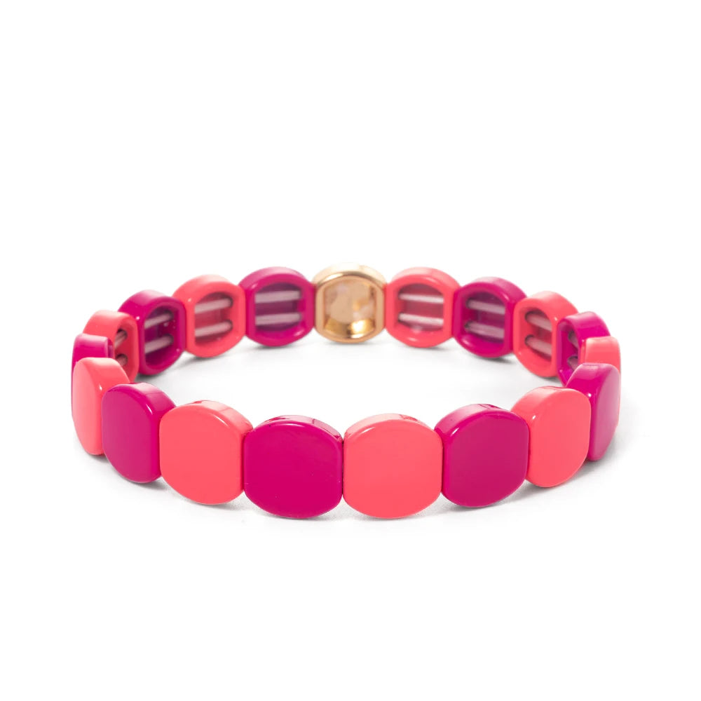 Hemasa Rainbow  Hexagon Beaded Tile Bracelet For Women