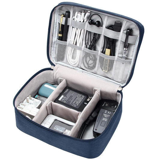 Tejesa Multi-functional Large Capacity Waterproof Digital Electronic Organizer USB Data Line Charger Plug Headphone Travel Storage Bag