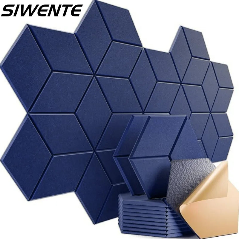 Tejesa Y-Lined Design Hexagonal Self-adhesive Acoustic Panels Sound Proof Foam Felt Board