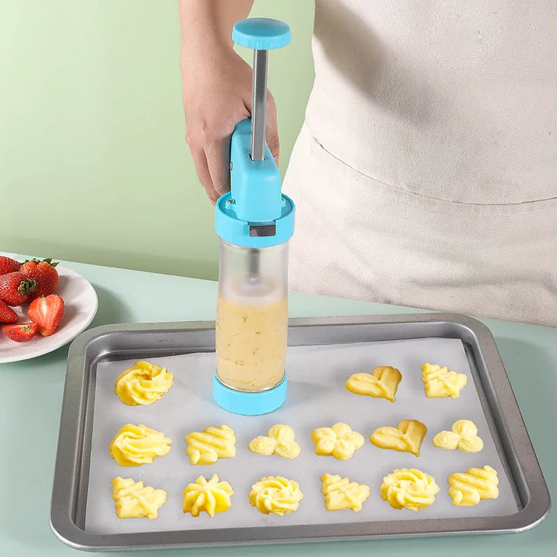 Tejesa 23Pcs Cookie Press Icing Decorator Plastic DIY Cake Cream Decor Making Machine Nozzles Mold Biscuit Maker Kitchen Baking Tools
