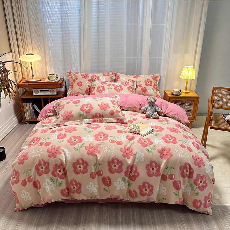 Hemasa 100% Cotton Duvet Cover  Zipper Closure  Bedding  Brushed Quilt Cover