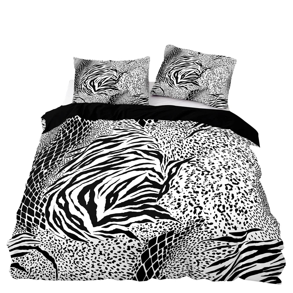 Hemasa American Style Bedding Set Queen Pink Leopard Pattern Duvet Cover with Pillowcase Single Double King Soft Comforter Bed Cover