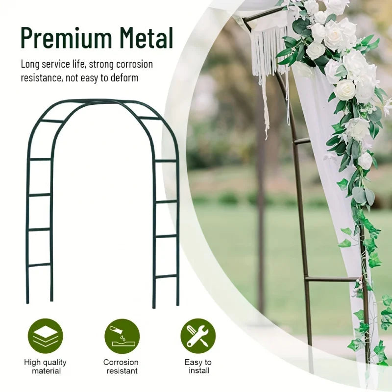 Tejesa Metal Garden Arch   100inch Large Size Heavy Duty Steel Frame Garden Arch With Gothic Style  / Wedding Arch Lawn Rock Climbing