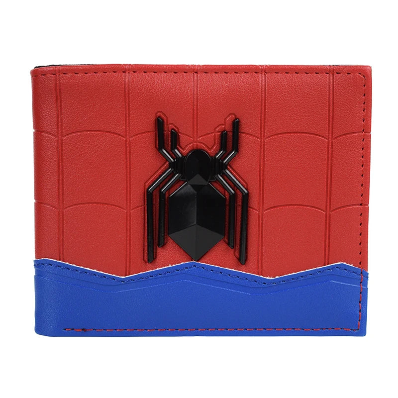 Hemasa Comics Cartoon Spider Man Wallet Metel Design Short Purse with Coin Pocket