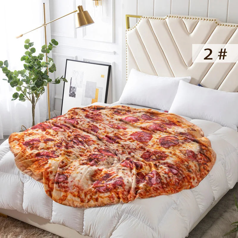 Warm coral fleece tortilla pizza blanket mexican round shape 180CM lavash wool sofa plaid plush bedspread winter throw blanket