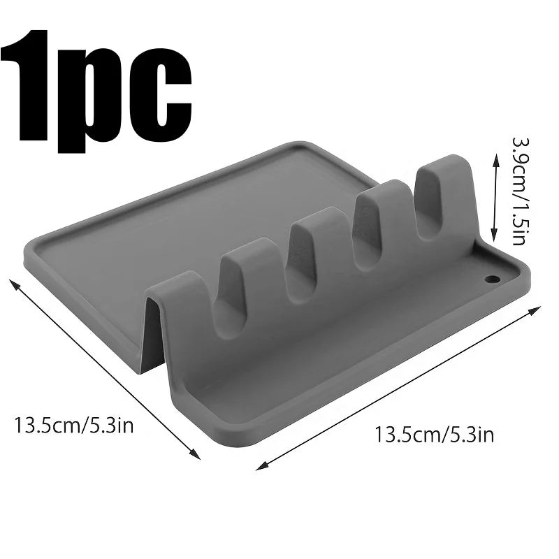 Hemasa Silicone Tableware Drying Kitchen Utensil Rack Rest Holders Fork Spatula Multifunctional Shelf Organizer Non-Slip Storage Pad