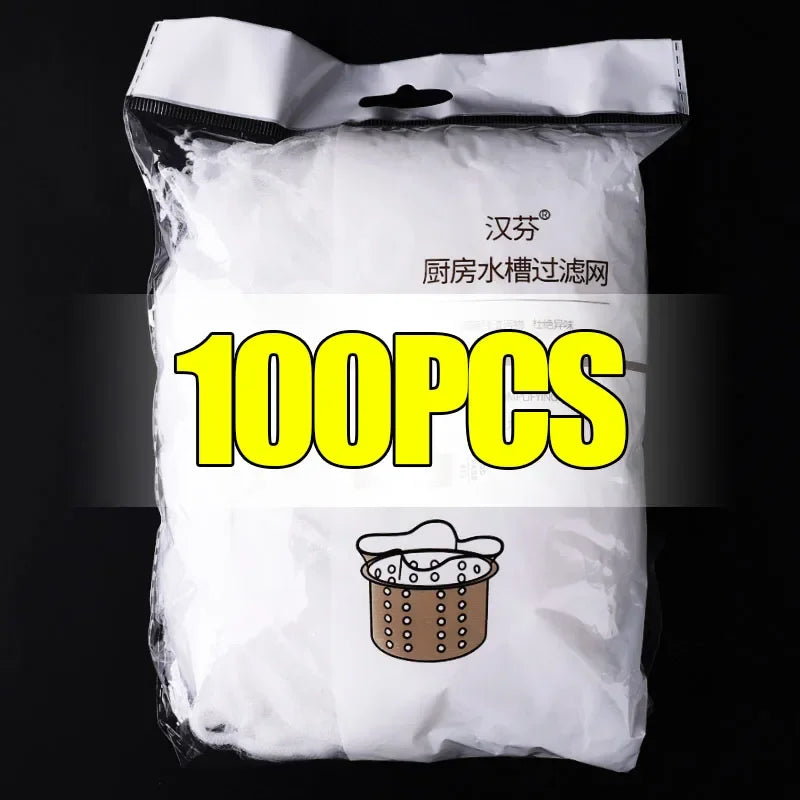 1000-30Pcs Disposable Sink Filter Anti-blocking Sink Strainer Sewer Mesh Garbage Bags Cleaning Strainer Net For Kitchen Bathroom